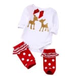 infant girl christmas clothes	 baby jumper clothing 2pcs Romper + Socks infant costumes girls new born baby girls lowest price