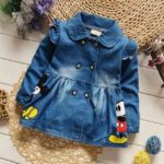 new Autumn Spring Casual baby Kids infant Children girls cartoon Mouse printing Double-breasted Dress cardigan  Y1961