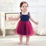 new baby girls dress Voile summer childrens fancy dress birthday baby dress next vestido infantil jeans Belt children clothing - Image 2