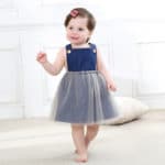 new baby girls dress Voile summer childrens fancy dress birthday baby dress next vestido infantil jeans Belt children clothing - Image 3