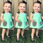 new born baby dress Summer Clothes Infant Kids Baby Girl  shirt Blouses Tops Toddler green color - Image 2
