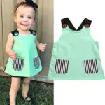 new born baby dress Summer Clothes Infant Kids Baby Girl  shirt Blouses Tops Toddler green color - Image 4