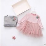 new spring fall baby dress girl dress princess dress cotton net yarn children's dress 1-3 year-old solid color free shipping