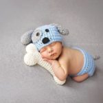 newborn Beanies, baby Puppy Dog Hat and Diaper / Nappy Cover baby set / BABY GIFT, newborn crochet Photography Props(No bones