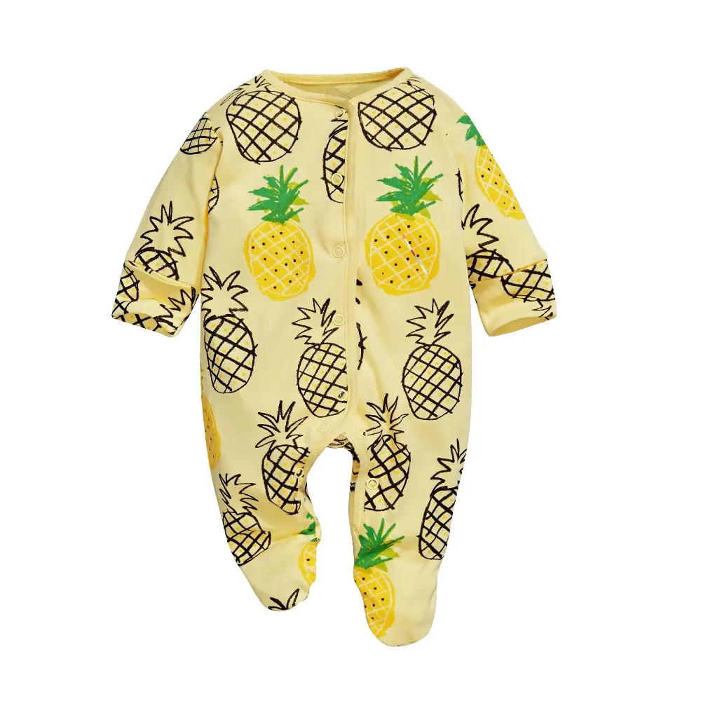 newborn baby girl footy long sleeve one piece pajamas for spring summer fruit jumpsuit toddler unisex overalls 2017 new style - Image 4