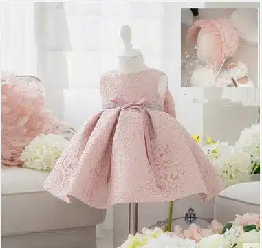 newborn baby girls dress 1 year girl baby birthday dress lace toddler baptism baby dress with hat baby girl christening gowns