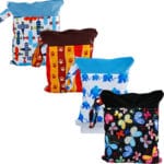 [simfamily]1PC Reusable Waterproof 3Dprinted PUL Bolso Wet Dry Diaper Bag Double Pocket Cloth Handle Wetbags 28x36CM Wholesale - Image 2