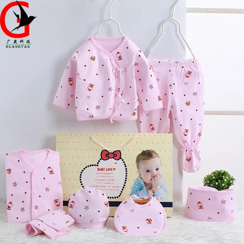 spring cotton baby clothes set newborn Baby gift newborn baby underwear clothing set Infants 7 pieces costume sets XBX-QM698 - Image 5