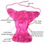 waterproof polyester baby swim diaper for girl;washable baby pool pant for swimming;reusable baby swimming nappy swimming diaper - Image 3